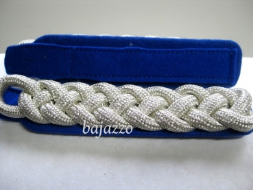 Schmales Schultergeflecht blau-silber